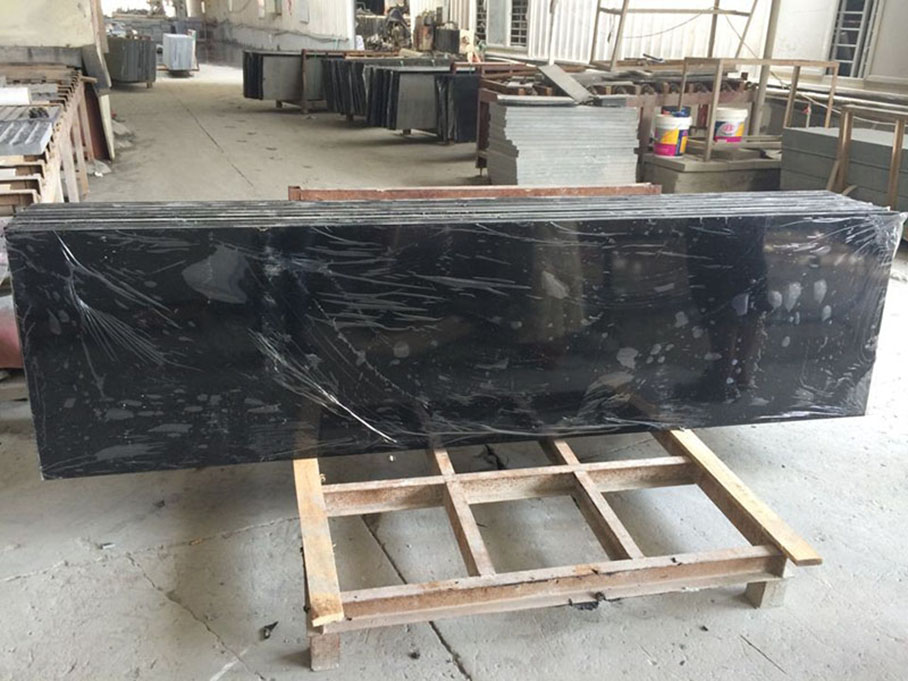custom mongolian black granite polished kitchen tops