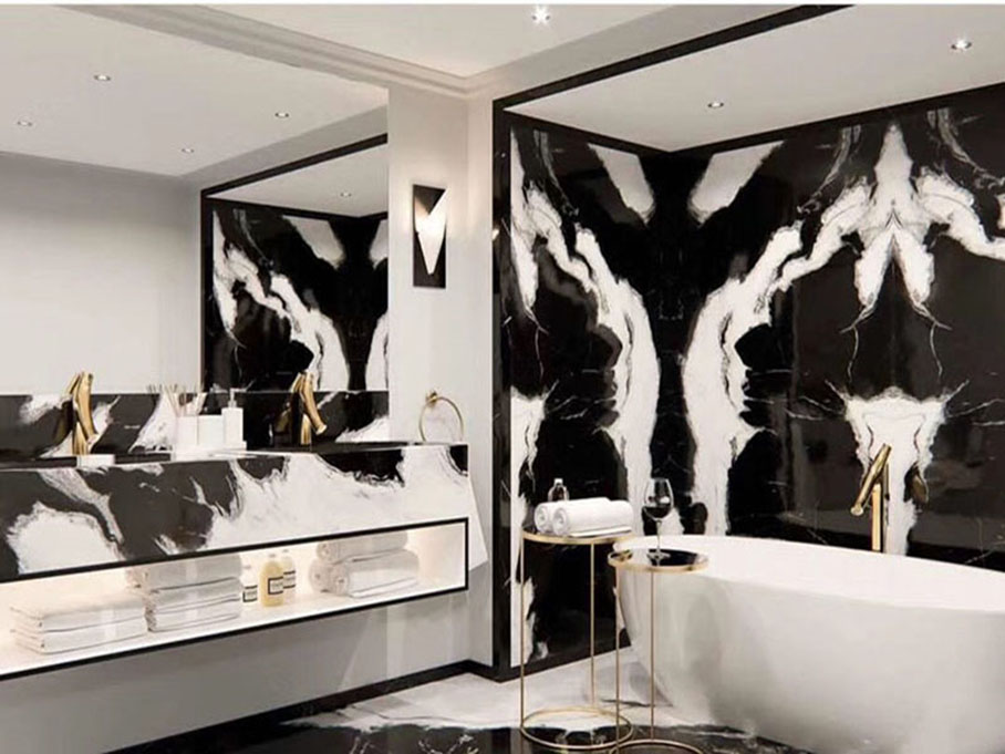 panda white marble bathroom wallings